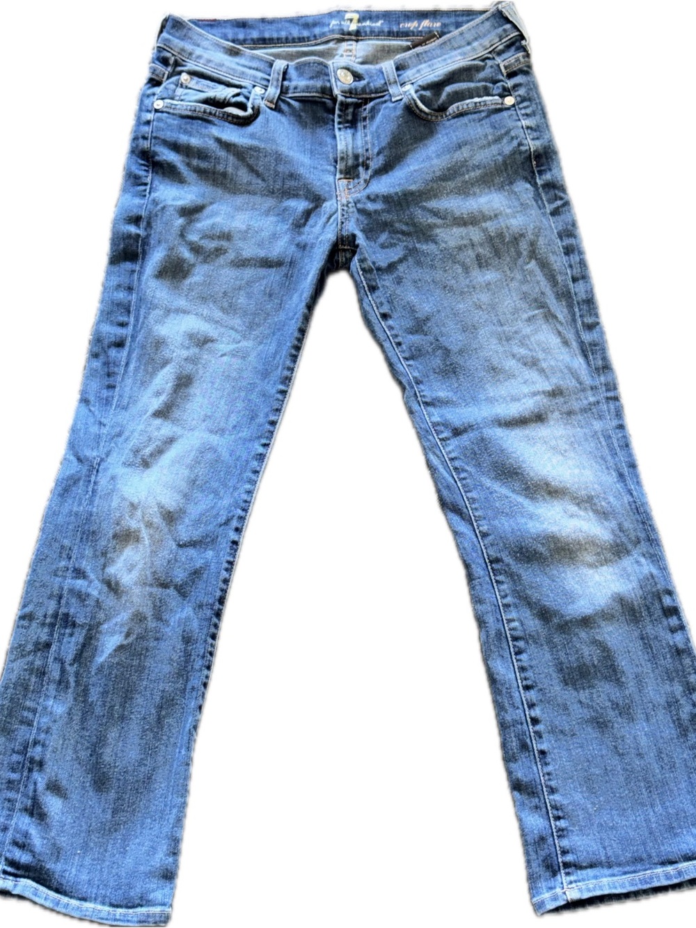 Women’s‎ 7 for all Mankind Cropped Flare denim Capris size 28